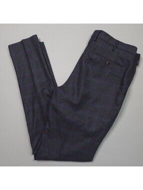PT Torino Gentlemans Fit Super 110s Plaid Wool Dress Pants 54 36x35